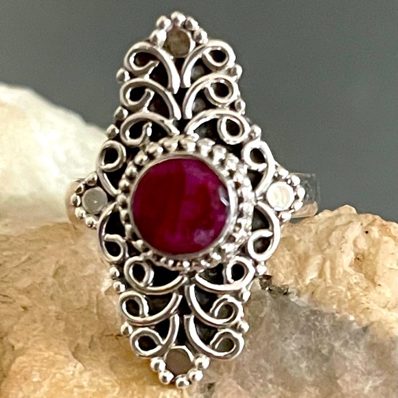 Jewelry - New ⭐️ Ruby Sterling Silver Ring